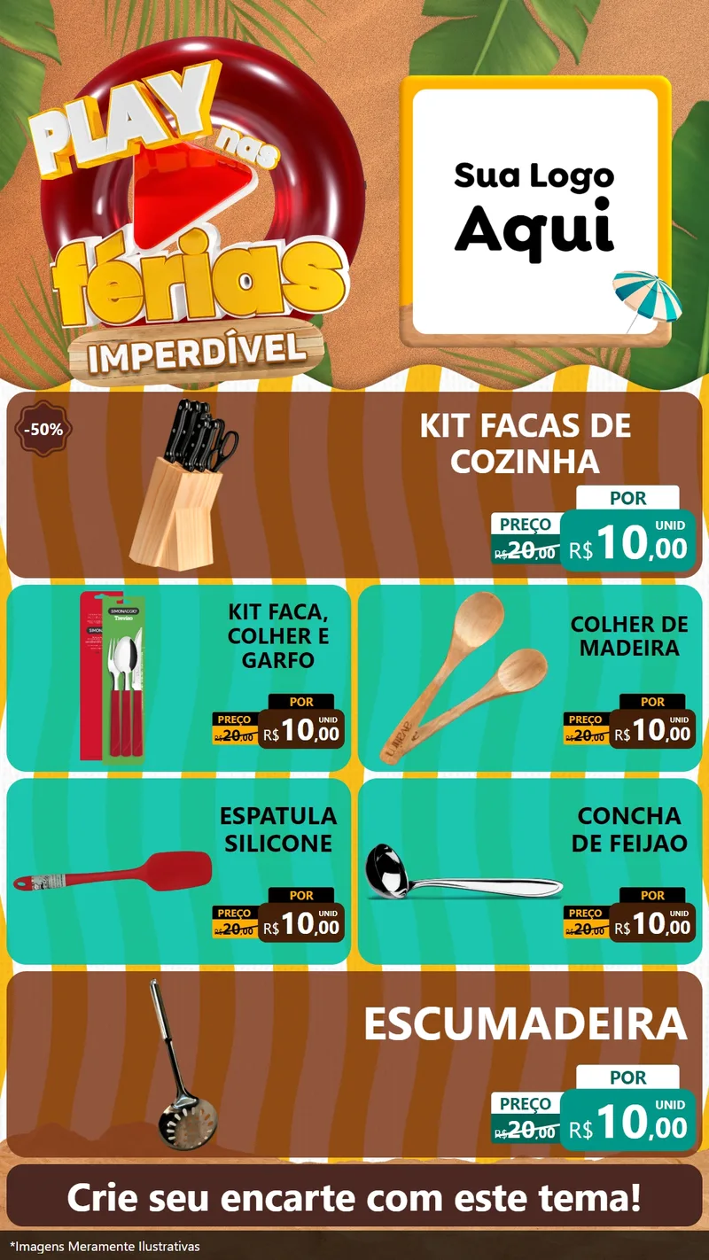 Modelo de TV para TV Vertical com o tema Play Nas Férias Imperdível para Utilidades Domésticas