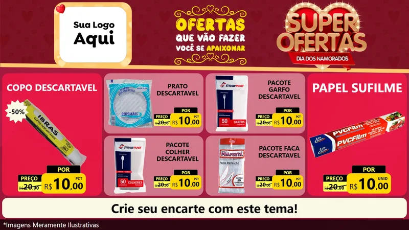 Modelo de TV para TV Horizontal com o tema Dia dos Namorados para Embalagens