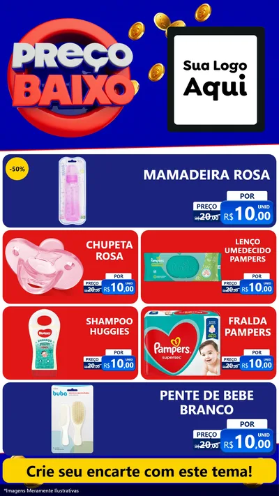 Modelo de TV para TV Vertical com o tema Preço Baixo para Bebês