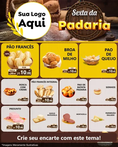 Modelo de Rede Social para Feed Instagram com o tema Sexta da Padaria para Padaria