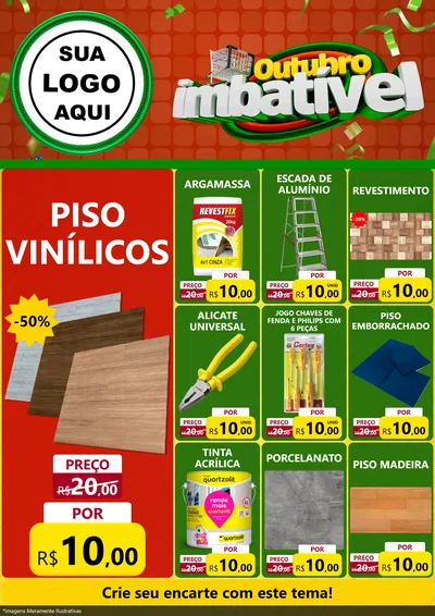 Modelo de Encarte para Encarte A4 Vertical com o tema Outubro Imbatível para Material para Construção