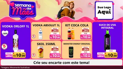Modelo de TV para TV Horizontal com o tema Semana das Mães para Distribuidora de bebidas