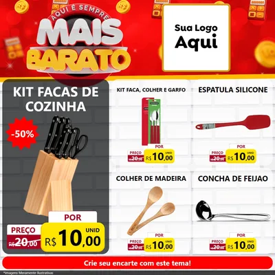 Modelo de Rede Social para Feed Facebook com o tema Mais Barato para Utilidades Domésticas