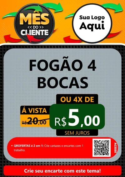 Modelo de Cartaz para Cartaz A4 Vertical com o tema Mês do Cliente para Móveis e Eletro