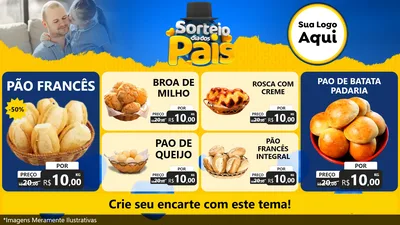 Modelo de TV para TV Horizontal com o tema Sorteio Dia Dos Pais para Padaria
