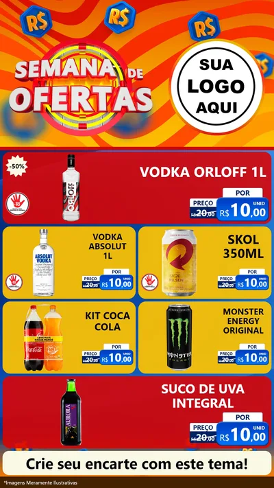Modelo de TV para TV Vertical com o tema Semana de Ofertas para Distribuidora de bebidas