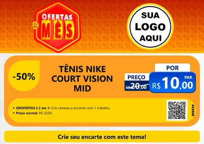 Modelo de Cartaz para Cartaz A4 Horizontal com o tema Ofertas do Mês para Calçados