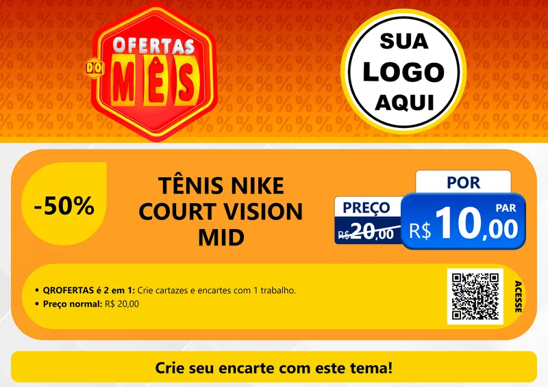 Modelo de Cartaz para Cartaz A4 Horizontal com o tema Ofertas do Mês para Calçados