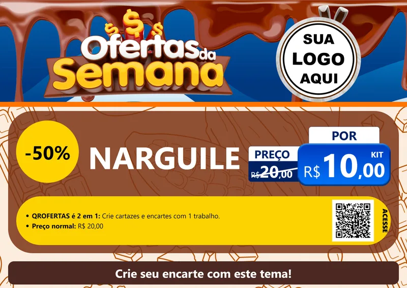 Modelo de Cartaz para Cartaz A4 Horizontal com o tema Ofertas da Semana - Páscoa para Tabacaria