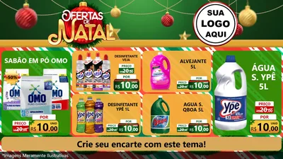 Modelo de TV para TV Horizontal com o tema Ofertas de Natal para Produtos de Limpeza