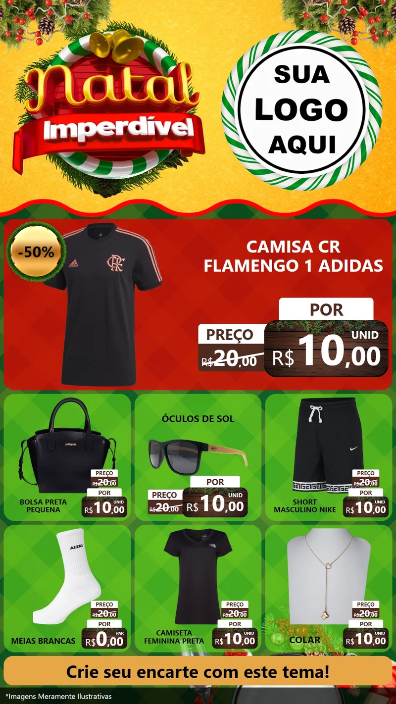 Modelo de Rede Social para Stories com o tema Natal Imperdível para Roupas e acessórios