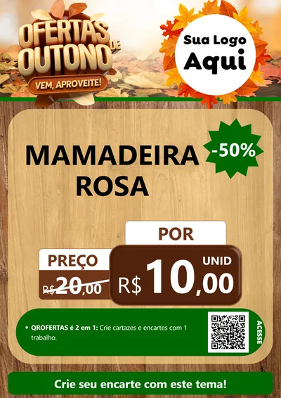 Modelo de Cartaz para Cartaz A4 Vertical com o tema Ofertas de Outono - Vem, Aproveite! para Bebês