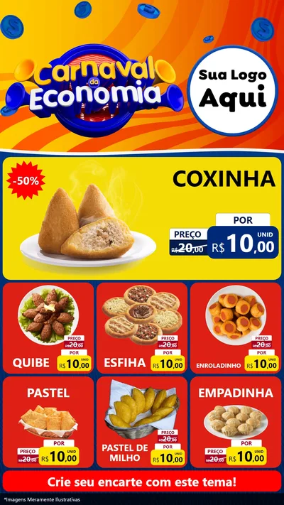 Modelo de Rede Social para Stories com o tema Carnaval da Economia para Salgadaria