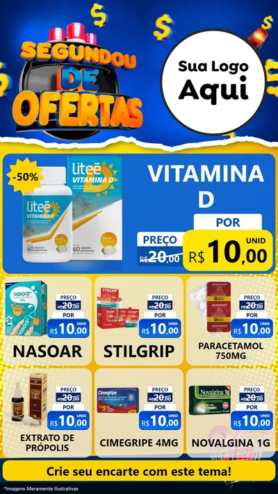 Modelo de Rede Social para Stories com o tema Segundou de Ofertas para Farmácia