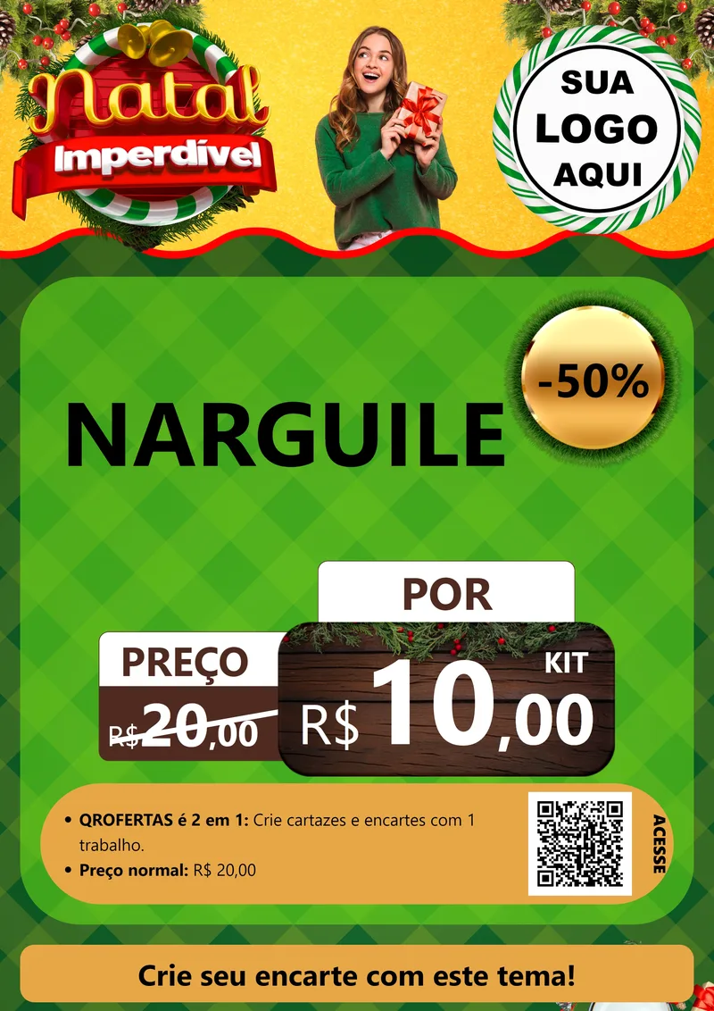 Modelo de Cartaz para Cartaz A4 Vertical com o tema Natal Imperdível para Tabacaria