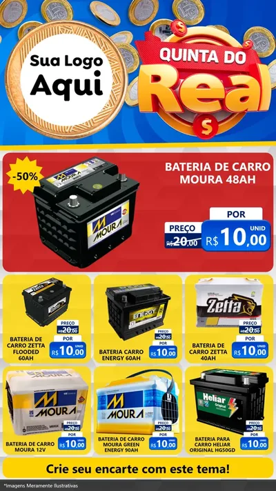 Modelo de Rede Social para Stories com o tema Quinta do Real para Baterias Elétricas