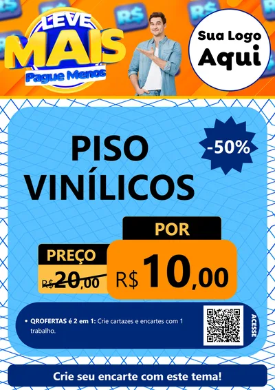 Modelo de Cartaz para Cartaz A4 Vertical com o tema Leve Mais, Pague Menos para Material para Construção