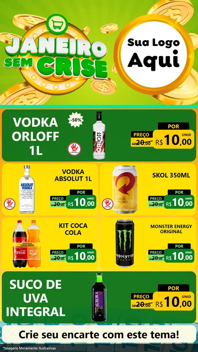 Modelo de TV para TV Vertical com o tema Janeiro Sem Crise para Distribuidora de bebidas