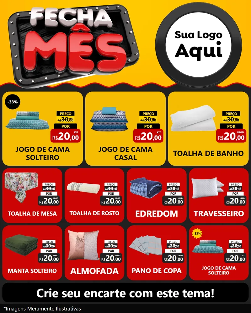 Modelo de Rede Social para Feed Instagram com o tema Fecha Mês para Cama, Mesa e Banho