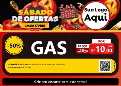 Modelo de Cartaz para Cartaz A4 Horizontal com o tema Sábado de Ofertas Imbatíveis para Água e gás