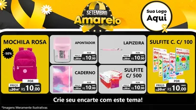 Modelo de TV para TV Horizontal com o tema Setembro Amarelo para Papelaria