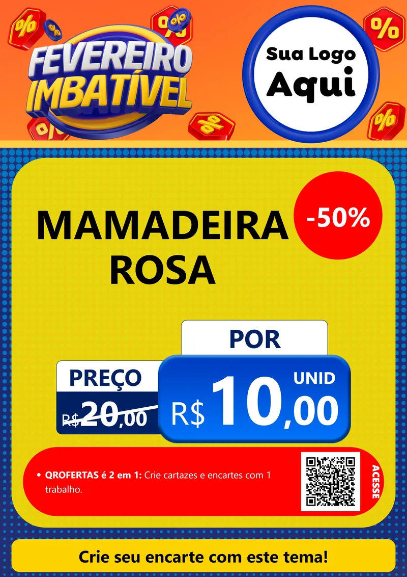 Modelo de Cartaz para Cartaz A4 Vertical com o tema Fevereiro Imbatível para Bebês