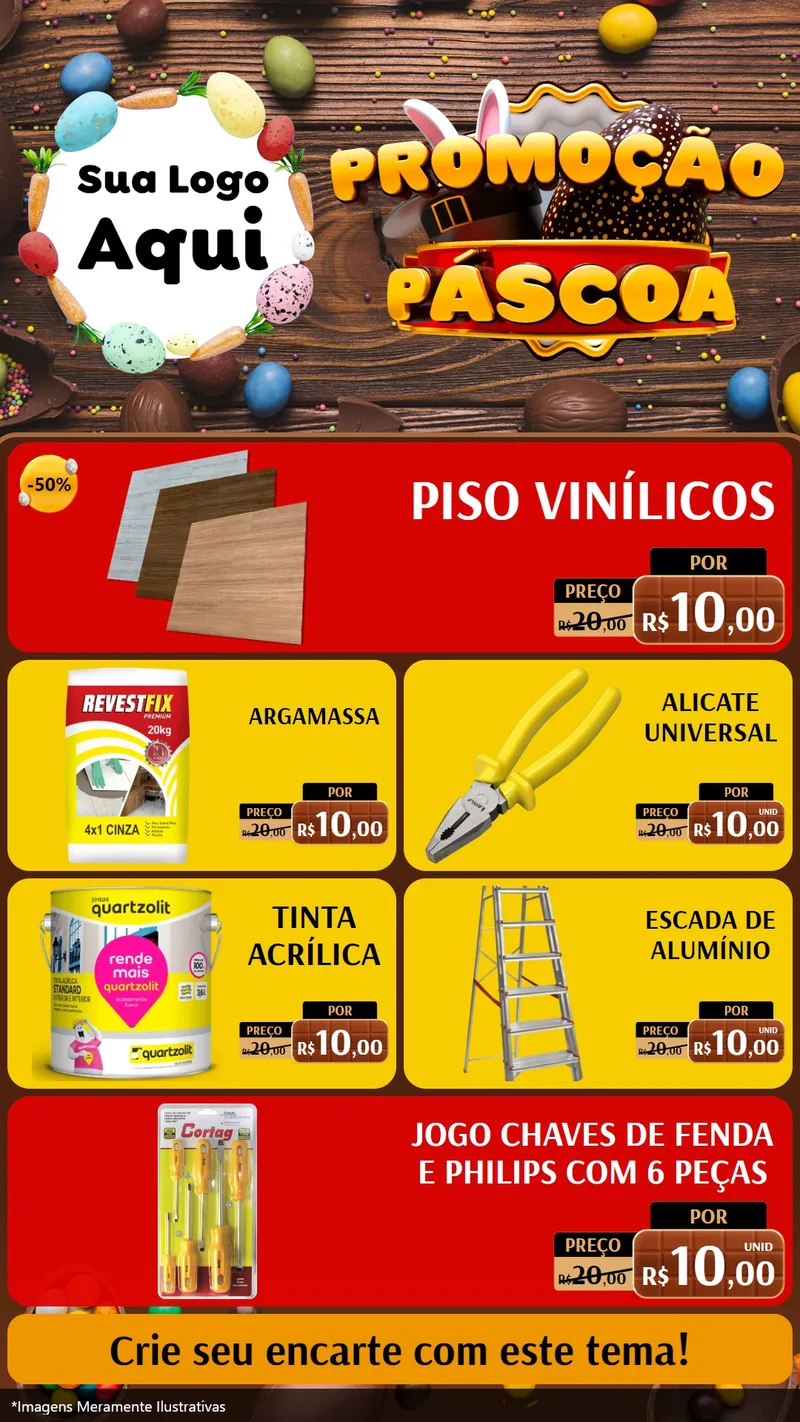 Modelo de TV para TV Vertical com o tema Promoção Páscoa para Material para Construção