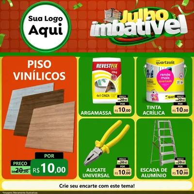 Modelo de Rede Social para Feed Facebook com o tema Julho Imbatível para Material para Construção