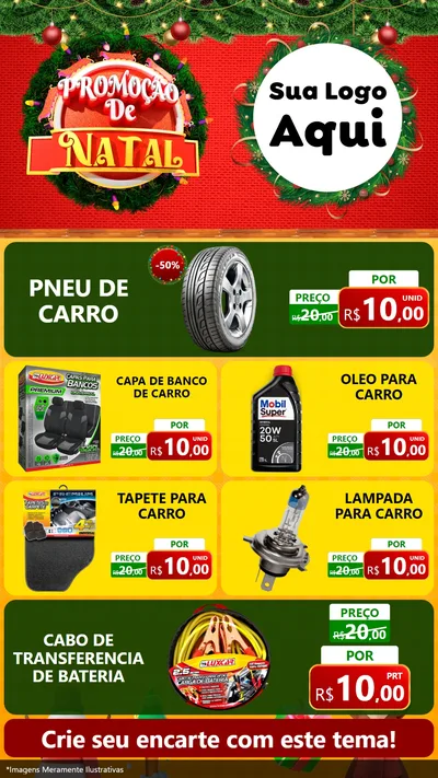Modelo de TV para TV Vertical com o tema Promoção de Natal para Auto peças