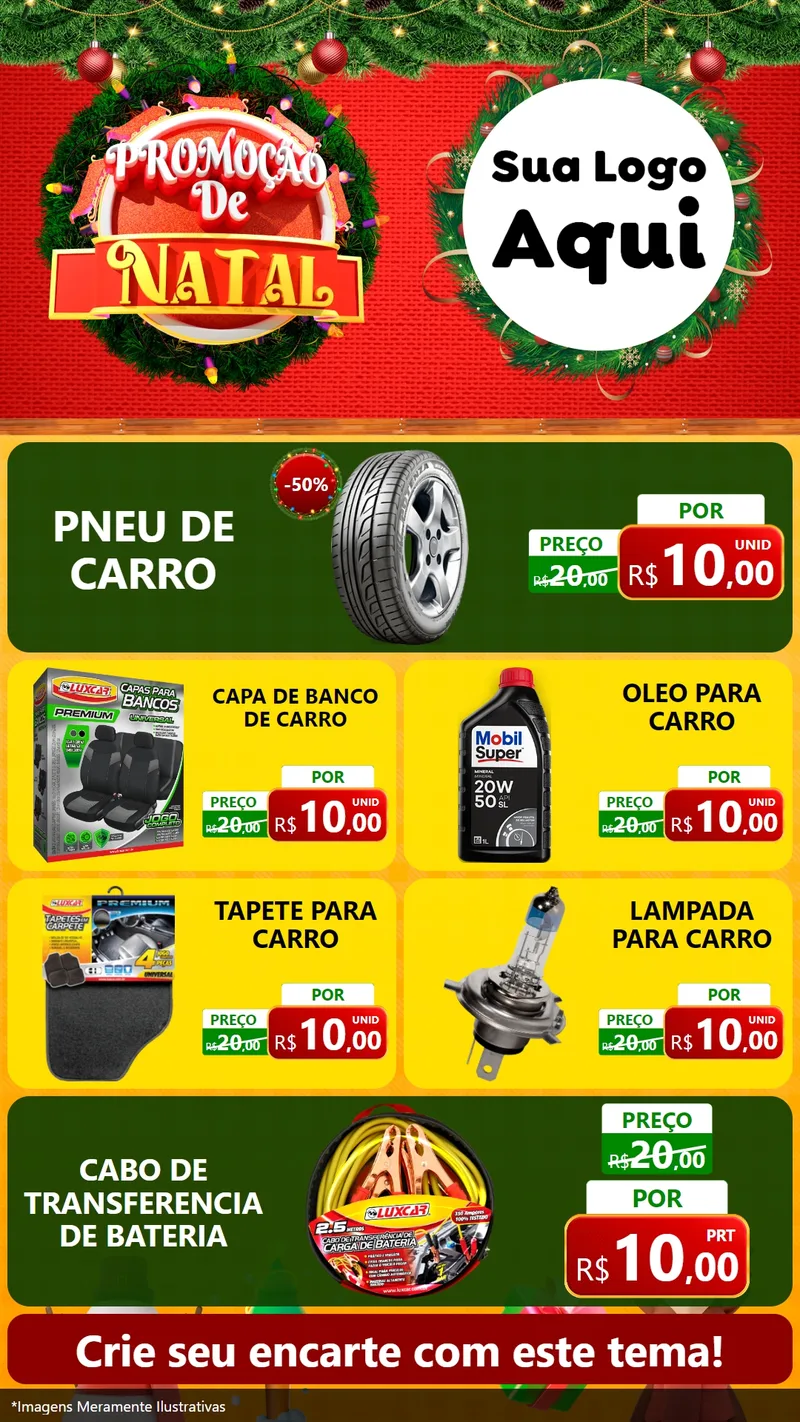Modelo de TV para TV Vertical com o tema Promoção de Natal para Auto peças