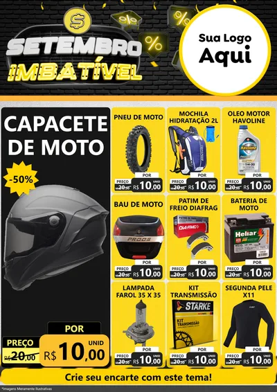 Modelo de Encarte para Encarte A4 Vertical com o tema Setembro Imbatível para Moto peças
