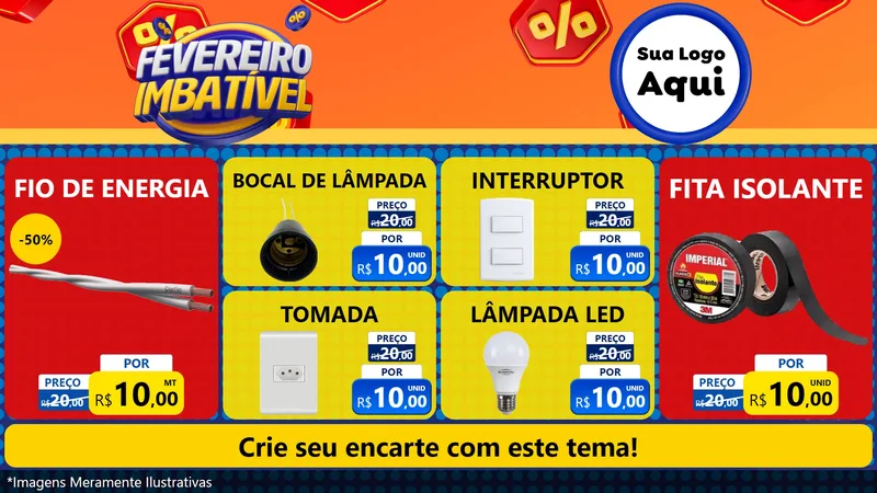 Modelo de TV para TV Horizontal com o tema Fevereiro Imbatível para Materiais Elétricos