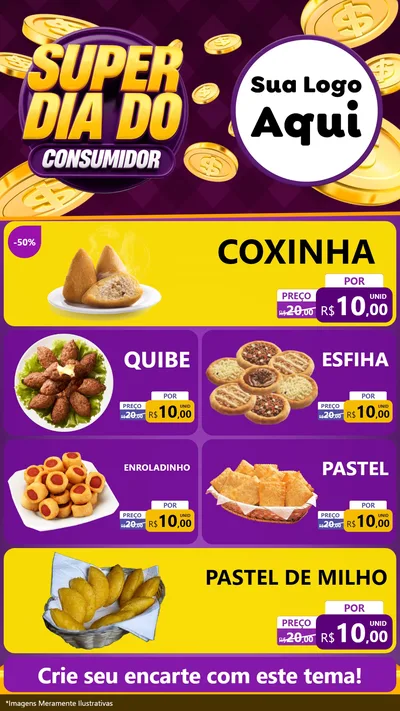 Modelo de TV para TV Vertical com o tema Super Dia do Consumidor para Salgadaria