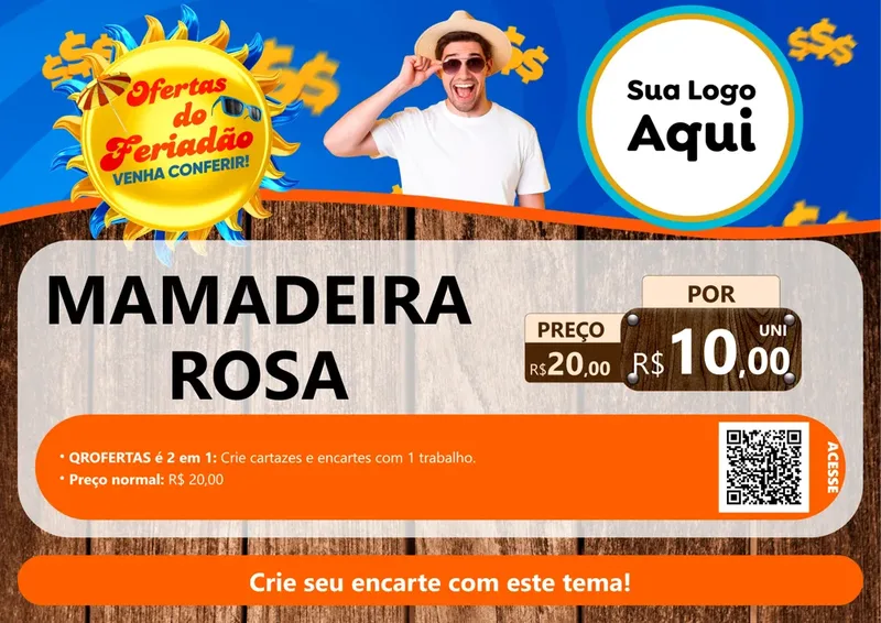 Modelo de Cartaz para Cartaz A4 Horizontal com o tema Ofertas do Feriadão para Bebês