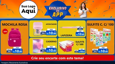 Modelo de TV para TV Horizontal com o tema Exclusivo do Aplicativo para Papelaria
