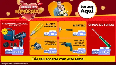 Modelo de TV para TV Horizontal com o tema Semana dos Namorados para Maquinas e Ferramentas