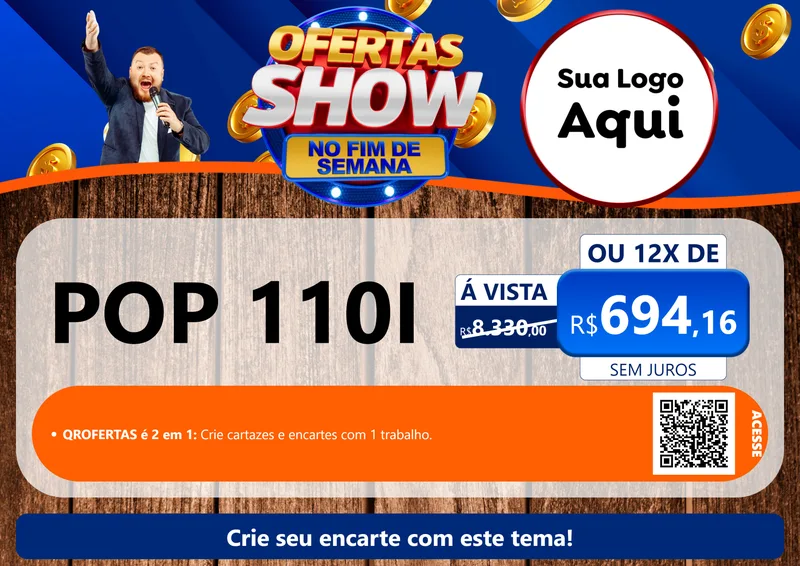 Modelo de Cartaz para Cartaz A4 Horizontal com o tema Ofertas Show No Fim De Semana para Concessionaria de Motos