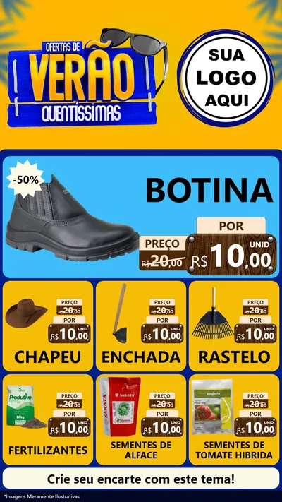 Modelo de Rede Social para Stories com o tema Ofertas de Verão Quentíssimas para Agropecuária