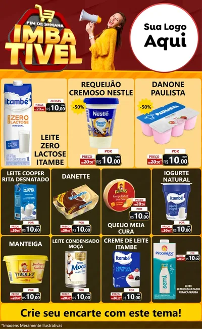Modelo de Encarte para Encarte Grande com o tema Fim de Semana Imbatível para Frios e Laticínios