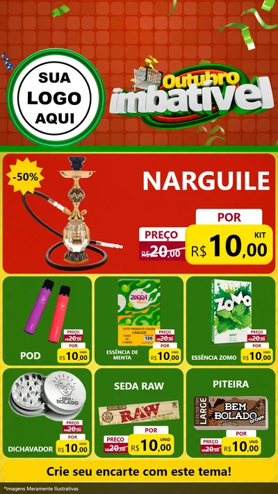 Modelo de Rede Social para Stories com o tema Outubro Imbatível para Tabacaria