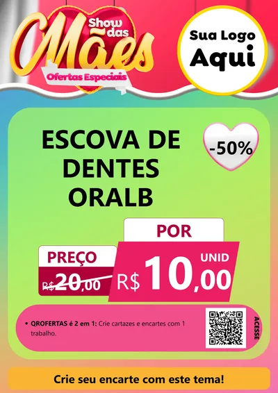 Modelo de Cartaz para Cartaz A4 Vertical com o tema Show das Mães - Ofertas Especiais para Higiene Pessoal