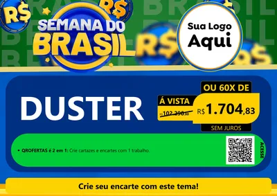 Modelo de Cartaz para Cartaz A4 Horizontal com o tema Semana Do Brasil para Concessionaria de Carros