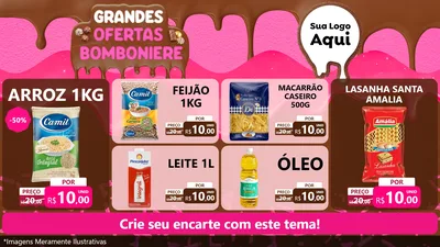 Modelo de TV para TV Horizontal com o tema Grandes Ofertas Bomboniere para Supermercado