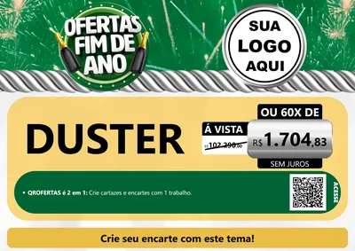 Modelo de Cartaz para Cartaz A4 Horizontal com o tema Ofertas Fim de Ano para Concessionaria de Carros