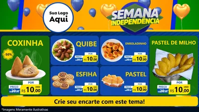 Modelo de TV para TV Horizontal com o tema Semana da Independência para Salgadaria