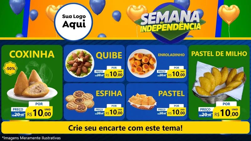 Modelo de TV para TV Horizontal com o tema Semana da Independência para Salgadaria