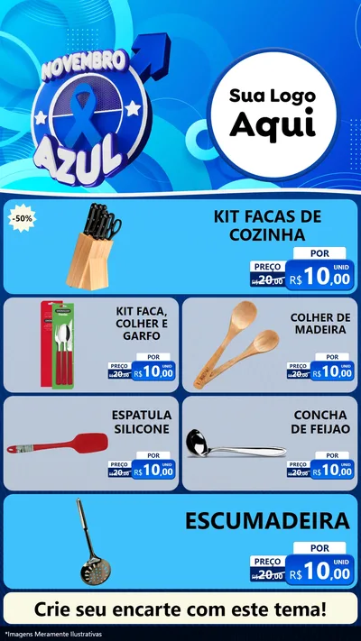 Modelo de TV para TV Vertical com o tema Novembro Azul para Utilidades Domésticas