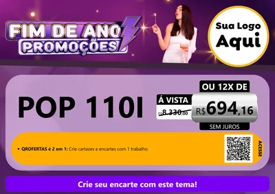 Modelo de Cartaz para Cartaz A4 Horizontal com o tema Fim de Ano Promoções para Concessionaria de Motos