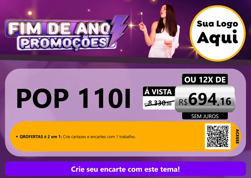 Modelo de Cartaz para Cartaz A4 Horizontal com o tema Fim de Ano Promoções para Concessionaria de Motos