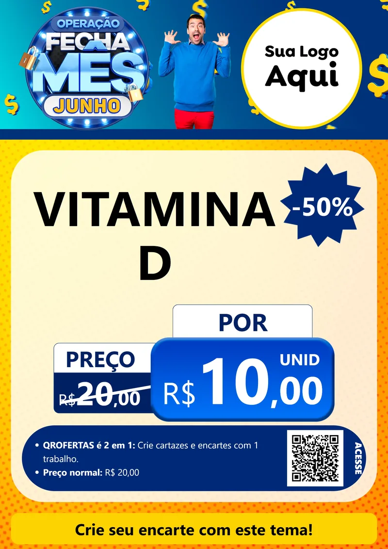 Modelo de Cartaz para Cartaz A4 Vertical com o tema Operação Fecha Mês, Junho para Farmácia